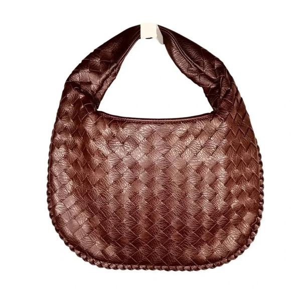 EDYISA Serena Shoulder Bag Brown Woven Handbag Purse Bag - Picture 2 of 6